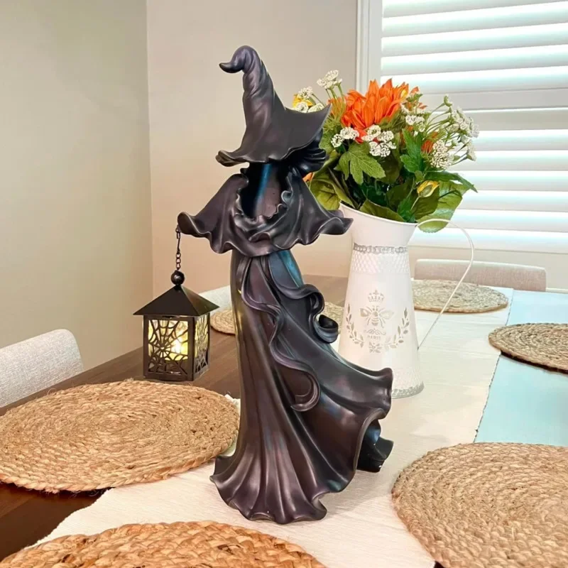 Linnkyfloa Halloween Hexenlampe - Gothic Tischlampe Mit LED Beleuchtung