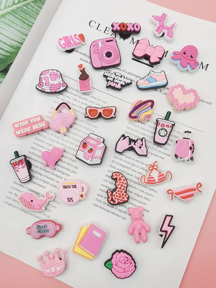 Kawaii-Pink-Style-PVC-Shoe-Charms-Funny-Pattern-Buckle-Decorations-Diy ...