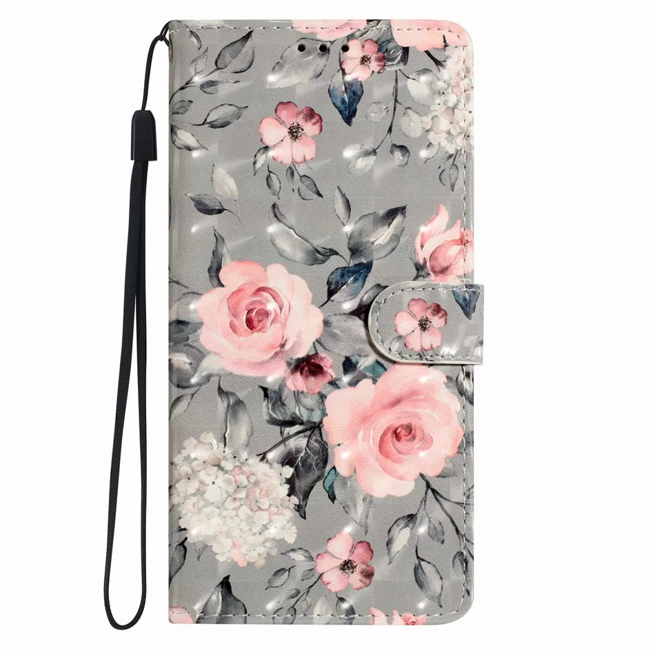 Adorable Owl Cat Print Phone Case with Wallet and Card Holder