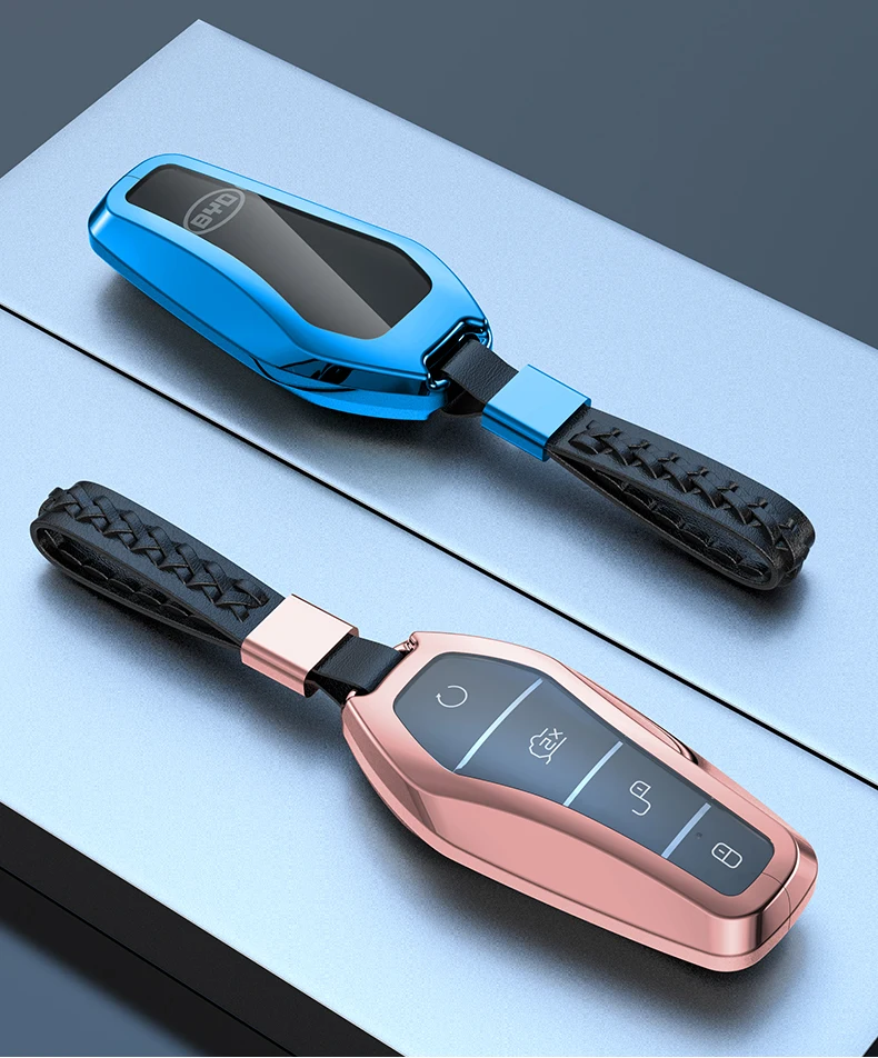 For BYD Atto 3 Yuan Plus 2022 2023 Car Aluminium Alloy Key Cover Protective Shell Case Buckle Modificated Auto Accessories