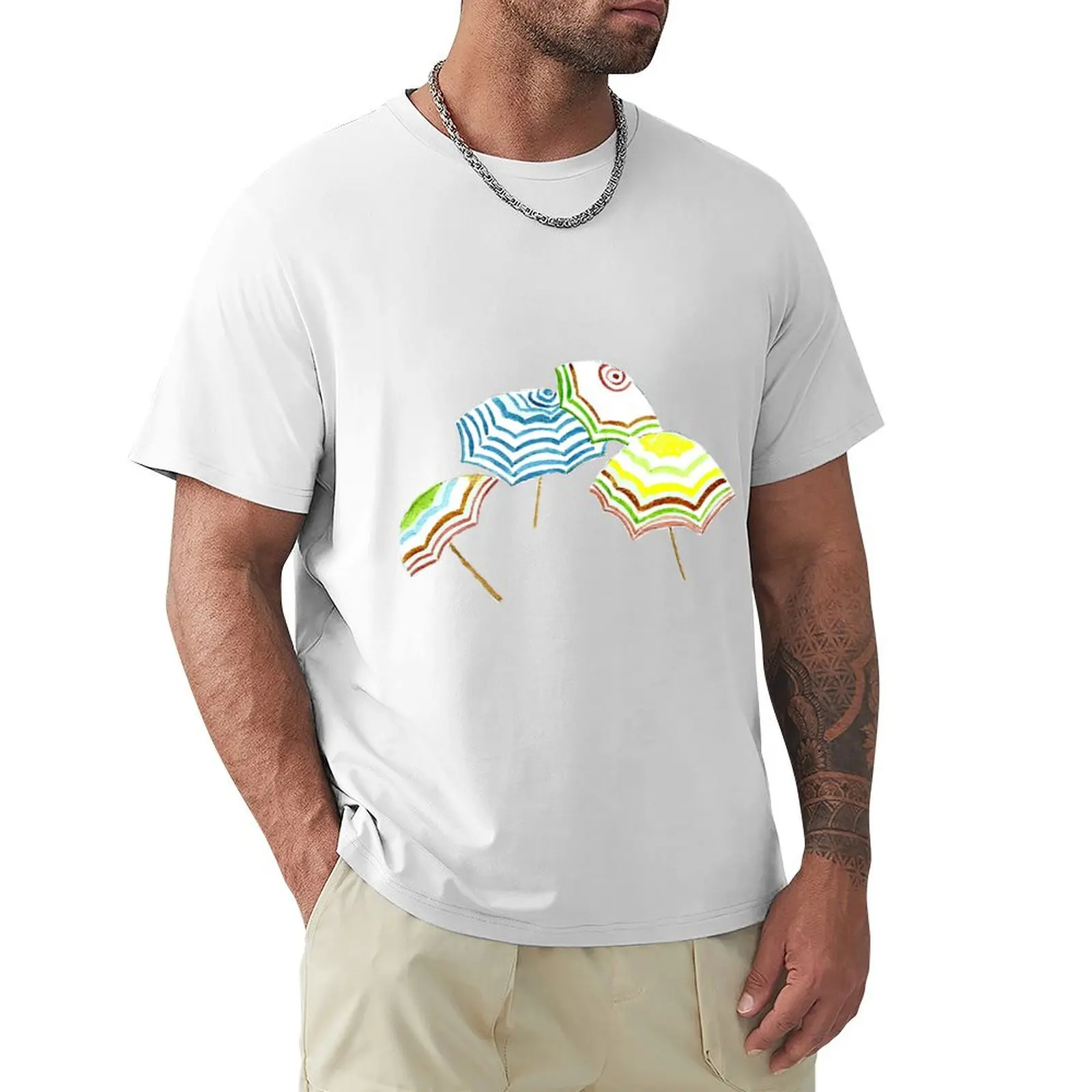 

Beach Umbrellas Colorful Novelty Summer \t\t T-Shirt plain plus size tops oversized korean fashion black t shirts for men