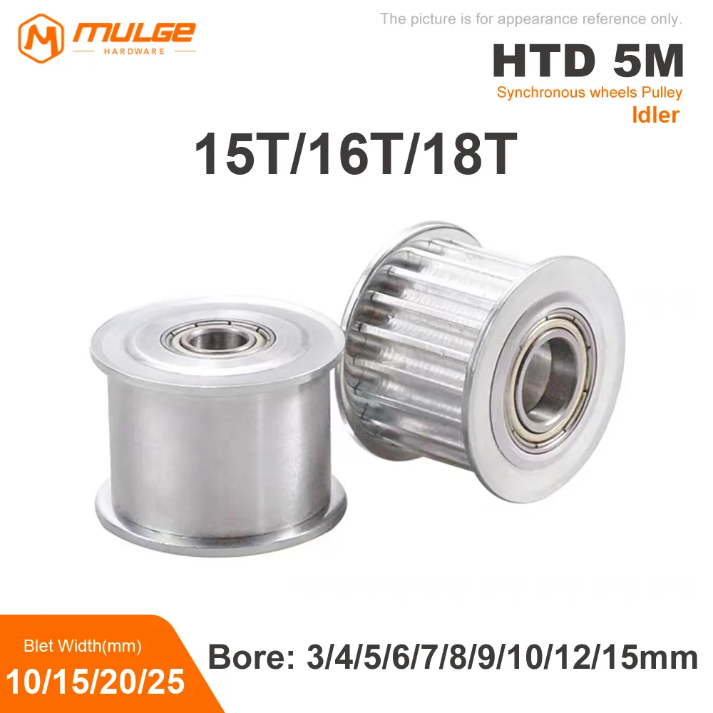 Timing Idler Pulley Largura da Correia 15t 16t 18 Dentes tipo af mm mm mm 10 mm 12 mm 15 mm 15 mm 25 mm Peças Impressas 3d 5gt Htd5m