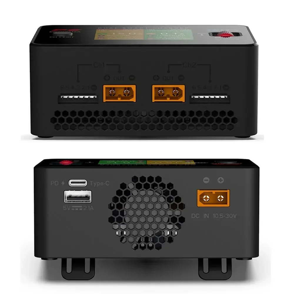 HOTA P6 T240 Двухканальное зарядное устройство переменного тока 240 Вт постоянного тока 600 Вт 15 А x2 Смарт-мобильное управление для Lipo 1-6S LiIon NiMH RC Батарея для дрона FPV thumbnail 4