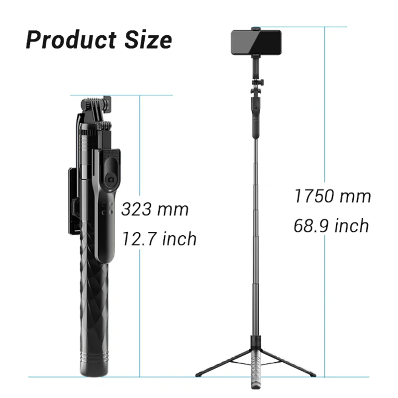 1.7M Wireless Selfie Stick Tripod Foldable Stand For Gopro Action Cameras Smartphones Balance Steady Shooting Live COOL DIER