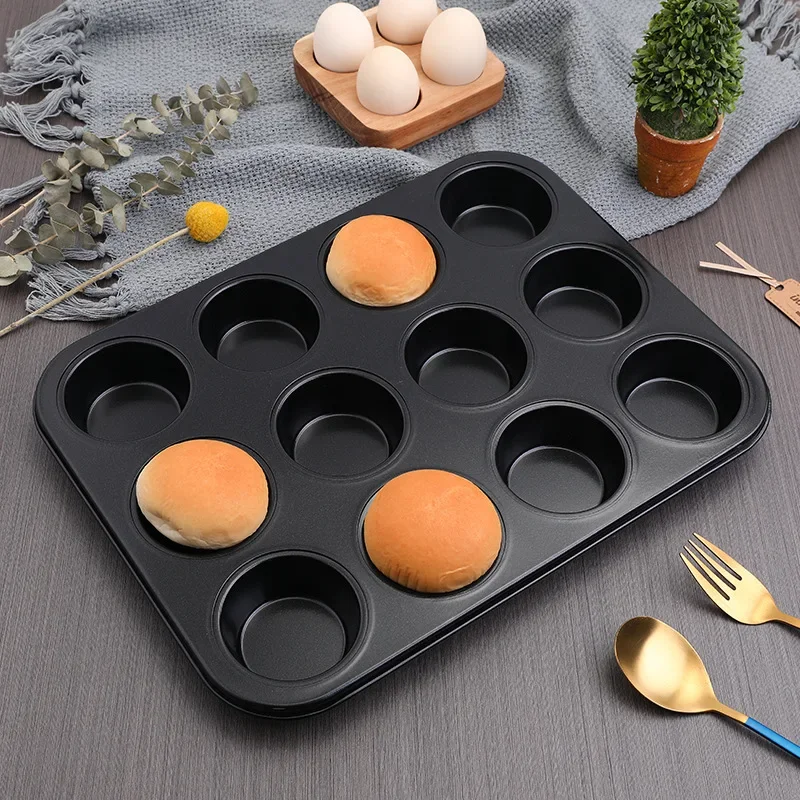 Teglia Per Muffin E Mini Cheesecake 12 Celle - Antiaderente, Fondo Rimovibile - 35,6x20,3x4,4 Cm