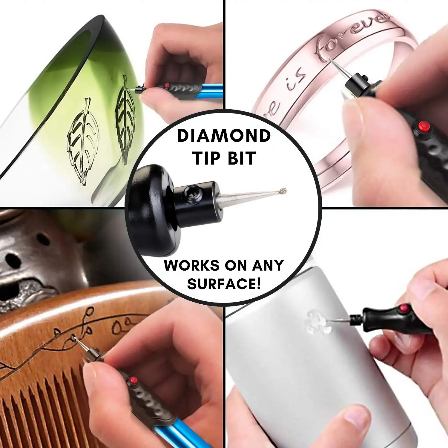 Electric Engraving Pen Carving Tool Cordless Precision Engraver for DIY Jewellery Making Metal Glass Wood Leather