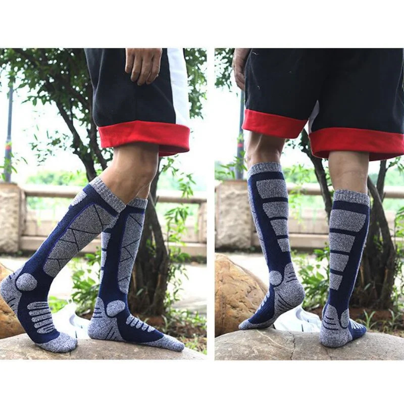 Winter Women Men Cotton Thermal Skiing Socks Outdoor Soccer Cycling Sports Socks Towel Bottom Long Tube Stockings Thermosocks