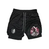 Men Summer Quick-Dry Double-Layer Athletic Shorts Breathable Stretchy Moisture-Wicking Running FitnessShorts Athletic Activewear