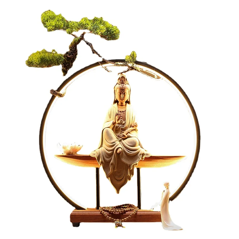 

New Chinese Guanyin Bodhisattva Ceramic Crafts Buddha Statue Home Worship Decoration