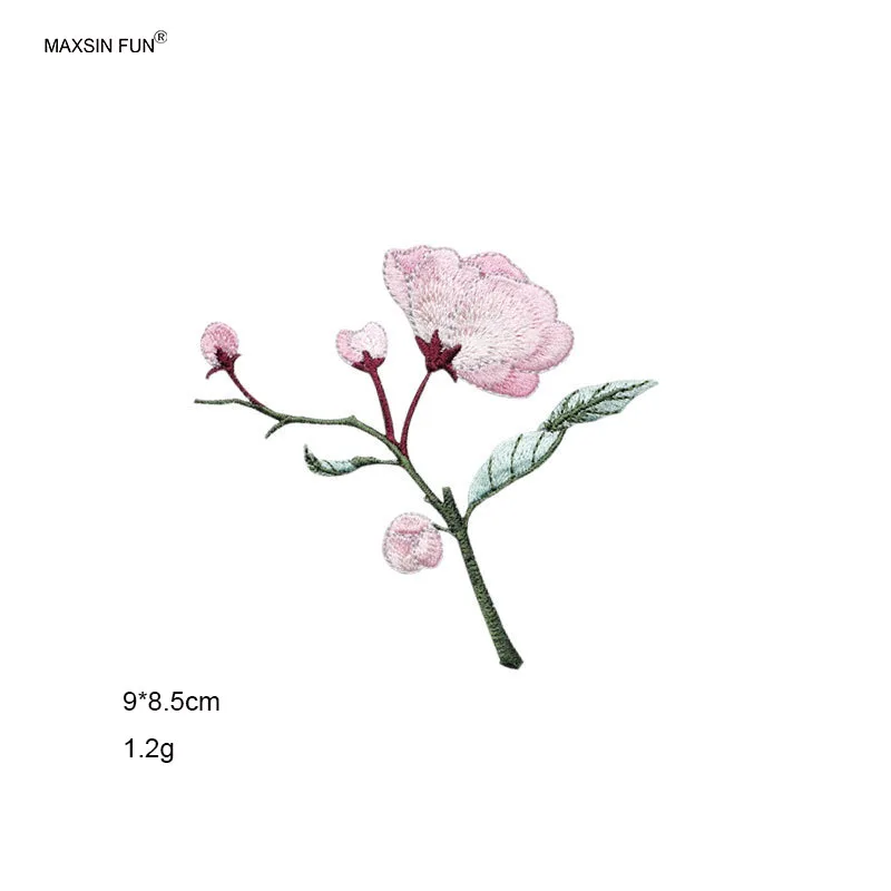Begonia-Blumen-Aufnäher zum Aufbügeln, Dekoration im Retro-Stil, Heißklebstoff zur Reparatur kleiner Fehler in Kleidung, 2 Stück – Detail 9