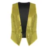 Mens Sparkling Sequins Vests Fashion Mans Sleeveless Waistcoat for Jazz Hip-hop Rave Dance Party Clubwear Performance Costume 3