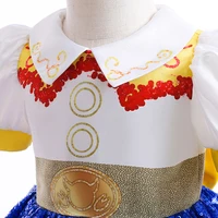 Robe Disney Jessie Toy Story pour filles, Costume de Cosplay de Cowgirl jaune bleu, tenue de fête fantaisie pour enfants, cadeau d'halloween et de noël 4