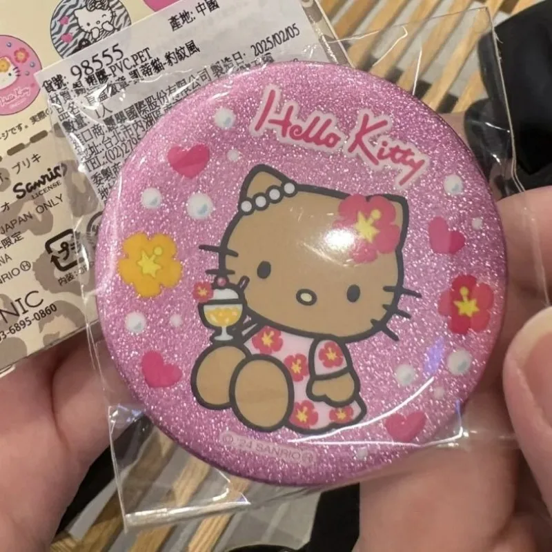 New Sanrio Hello Kitty Brooch Anime Figure Cute Cartoon PVC Brooch Q Figural Anime Merchandise Clothing Decoration Children Gift
