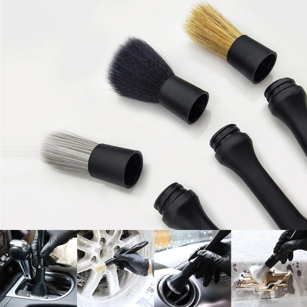 

3X Bristle Air Conditioner Outlet Detail Brush Makeup Gap Cleaning Beauty Wash Small Set Handle PP Material Car Cleaning Tools