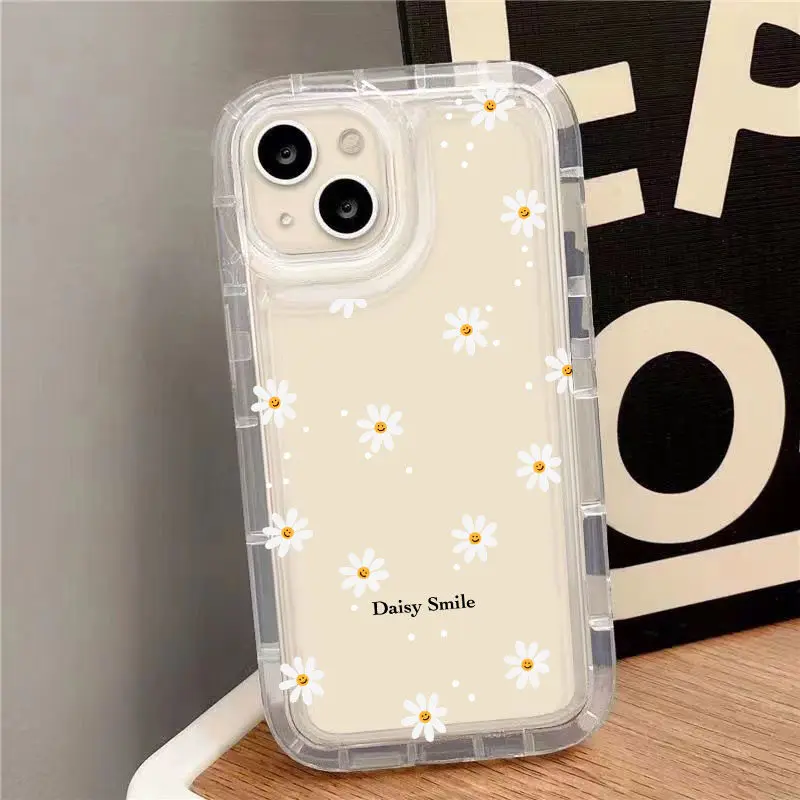 Clear Case with Small Flower Daisy Pattern