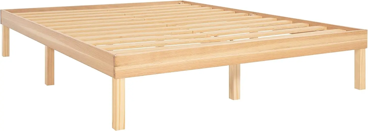 14 Inch Solid Wood Platform Bed Frame, Pine Wood Platform , No Squeak 3