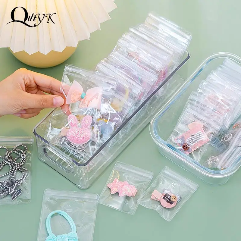 

New Anti-oxidation Jewelry Storage Bag Desktop Drawer Organizer Transparent Necklace Bracelet Ring Holder Ziplock Bag Storage