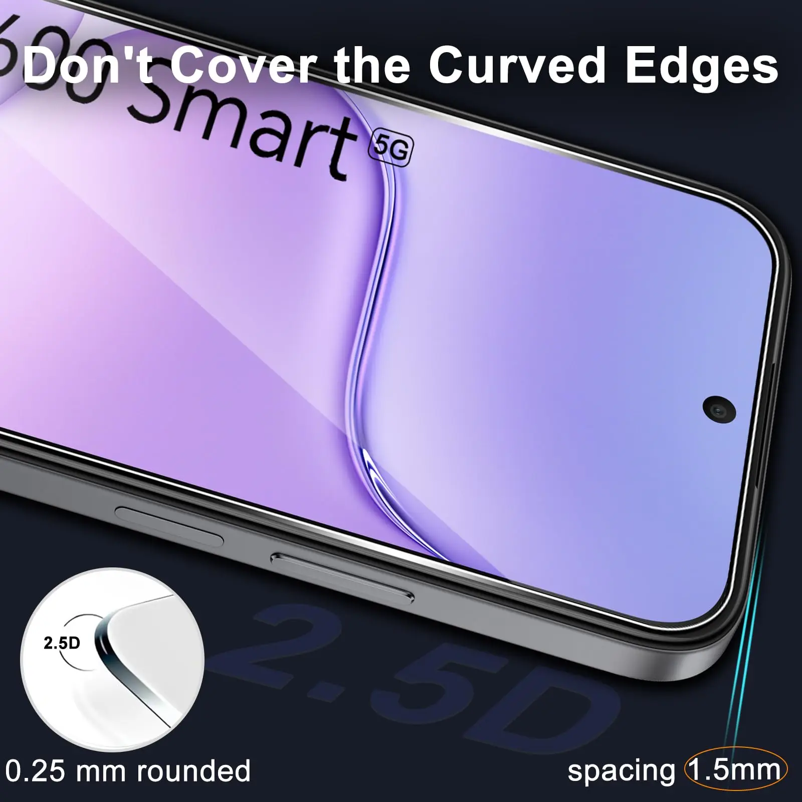 HONOR Smart Screen Protector Tempered Glass - Crystal HD, 9H Anti-Scratch, Case-Friendly Design
