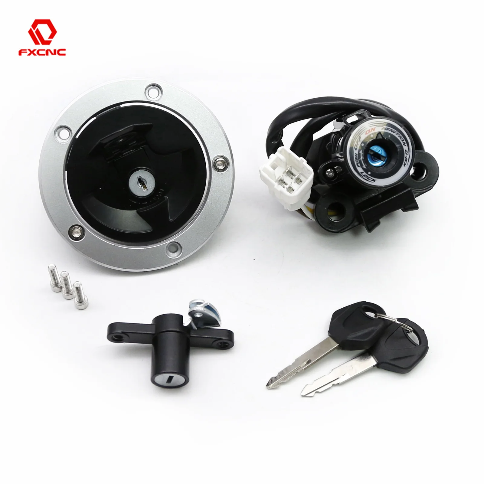 Motorcycle Ignition Switch Fuel Gas Cap Seat Lock Key For Kawasaki
