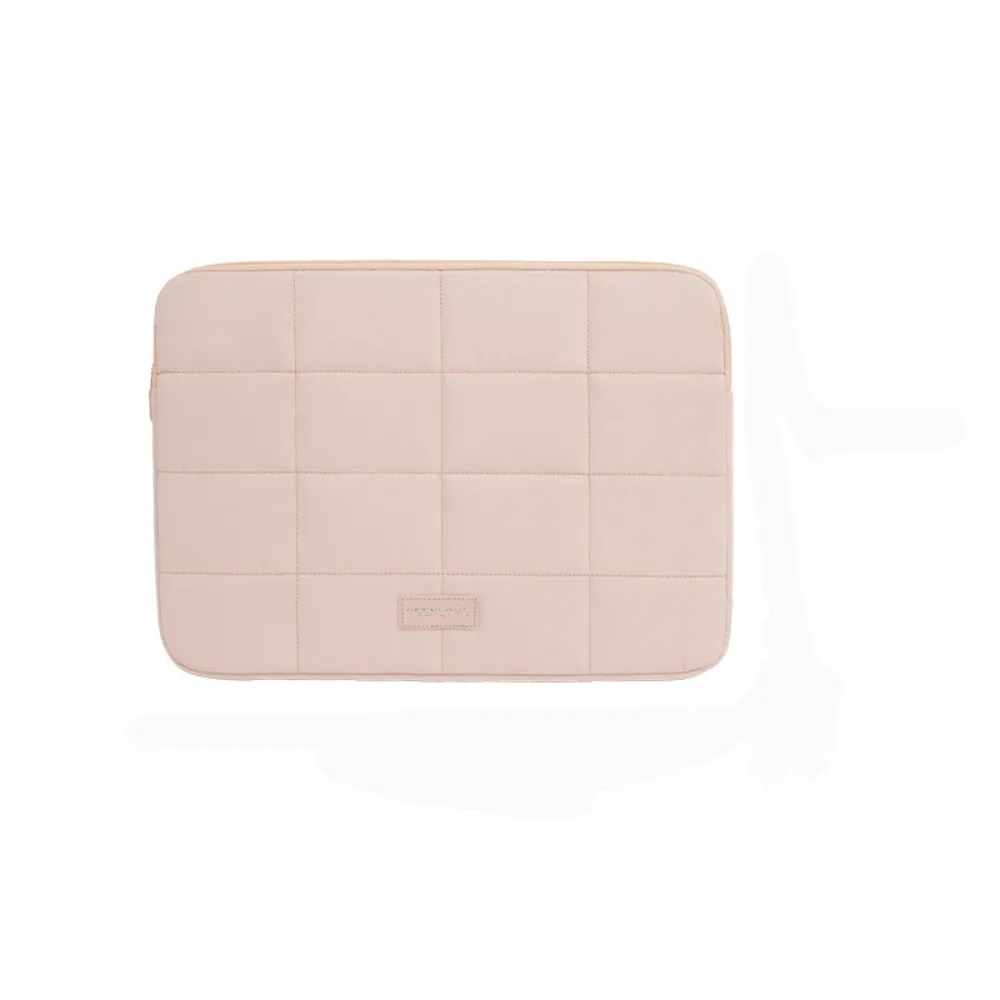 Quilted Shockproof Ultralight Tablet Sleeve - Wear-Resistant Travel Case, Solid Color, Fits 14-15.6 Inch Devices