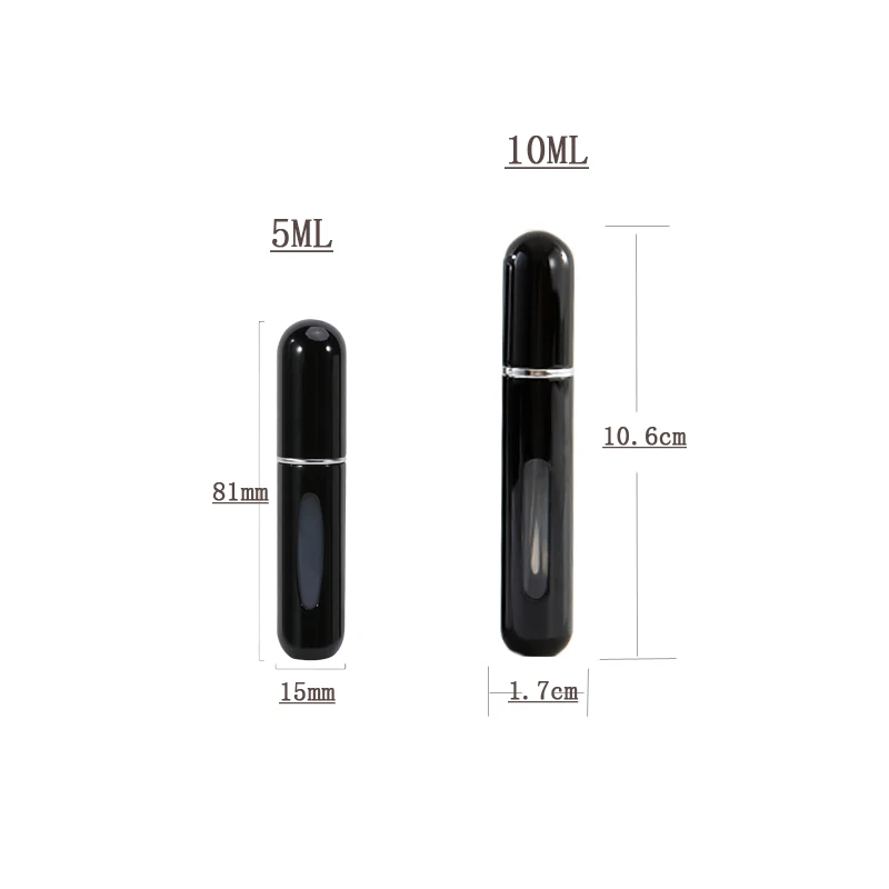 10/8/5ml Portable Perfume Atomizer Liquid Container For Cosmetics Traveling Mini Aluminum Spray Empty Refillable Bottle perfume atomizer