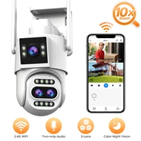 JOOAN 4K WiFi caméra IP extérieure 10x Zoom optique trois objectifs double écran PTZ caméra suivi automatique sécurité à domicile CCTV Surveillance 1