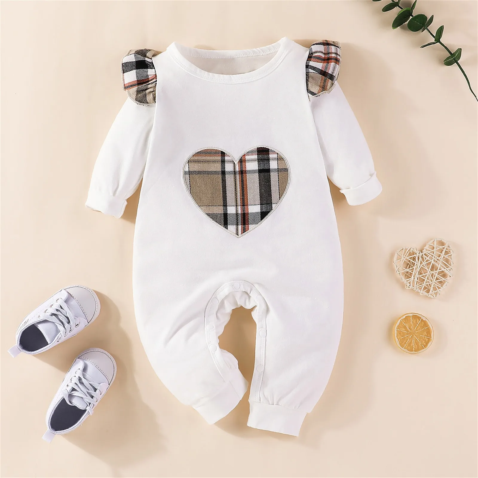 

Newborn Infant Baby Rompers Toddler Girls Boys Autumn Long Sleeve Romper Jumpsuit Ruffle Baby Clothing Girls New Born Outfits