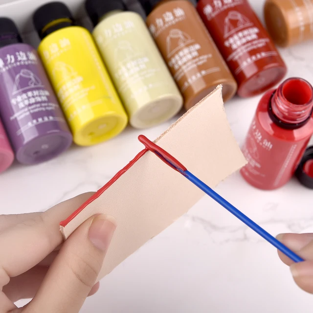30ml Bordo in pelle Riparazione Vernice Tintura a olio Medicazione Finitura colorata Artigianato fai-da-te Borsa per scarpe in pelle Cappotti Bordi elastici in pelle Pigmento 1