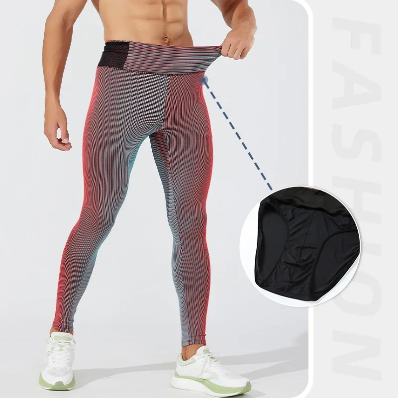 Men's Compression Pants Running Leggings with Shorts Fitness Workout Tights Sportswear