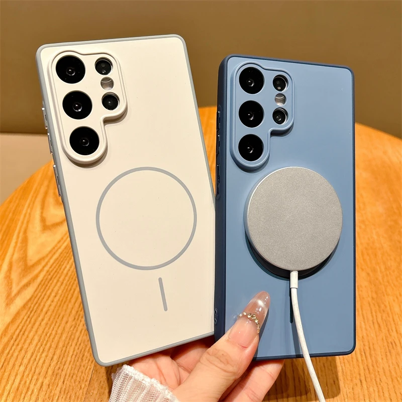 Luxury Magnetic Wireless Charging Case with Matte Bumper Cover