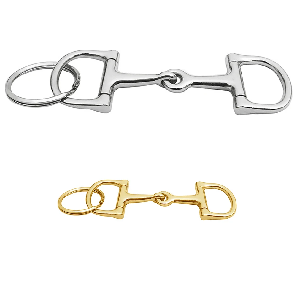 Horse Bit Key Chain Zine Alloy D‑Shaped Snaffle Keychain Durable Silver Horse Snaffle Bits Key Ring Gift for Men Women Dropship