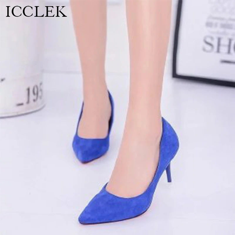 Ladies Suede Pointed Toe High Heels Office Shoes Ladies High Heels