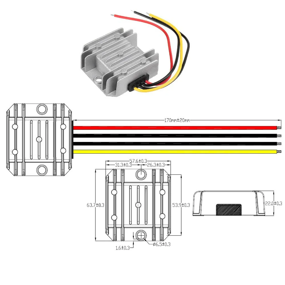 Car Converter Inverter Car Power Converter 24V to 12V 5A 10A 20A Reliable DC DC Converter Step Down Voltage Regulator 24 volt to 12 volt Buck Module for Cars Solar