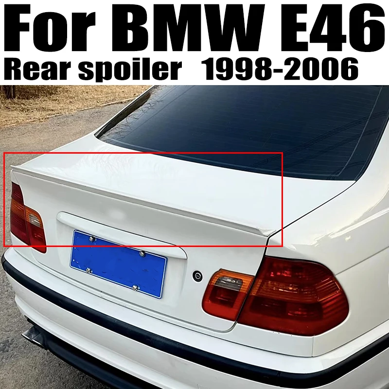 Per Bmw Serie 3 E46 1998 - 2006 Tipo Ya Style Abs Plastica Posteriore Ducktail Wing Saloon Tronco Spoiler Airfoil Body Kit Accessori