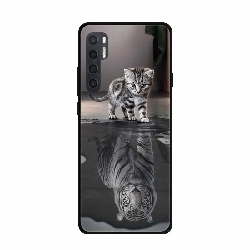 Fashionable Soft TPU Silicone Back Cover with Cartoon Cat Design Bumper