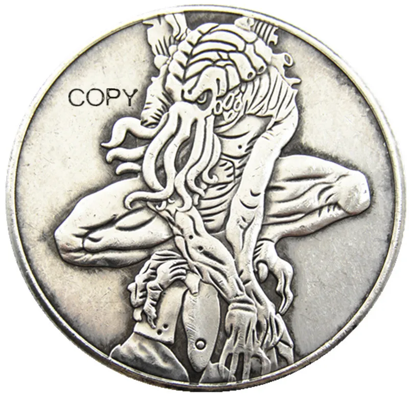

HB(144)US Hobo Morgan Dollar skull zombie skeleton Silver Plated Copy Coins