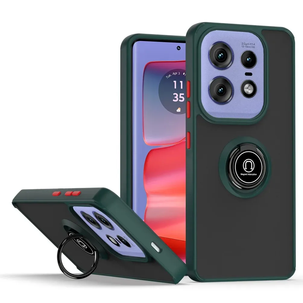Durable Armor Matte Case with Magnetic Ring Holder Stand – Shockproof Protection