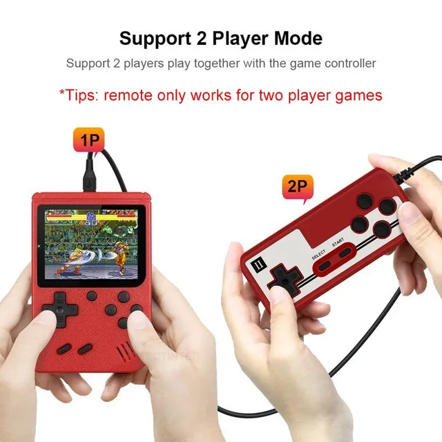 Adultos mini handheld jogo de duas pessoas para crianças console 1020mah  bateria tv recarregável retro e 999-em-1 suporte de jogo - AliExpress