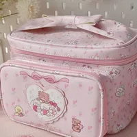Sac à main de grande capacité en cuir PU de forme carrée, trousse de maquillage, trousse de toilette portable, sac de détermination, mode 5