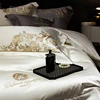 Gorgeous Gold Embroidery Brocade Egyptian Cotton Soft Glossy Bedding Set Duvet Cover Set Bed Sheet/Fitted Sheet Pillowcases 4Pcs 6