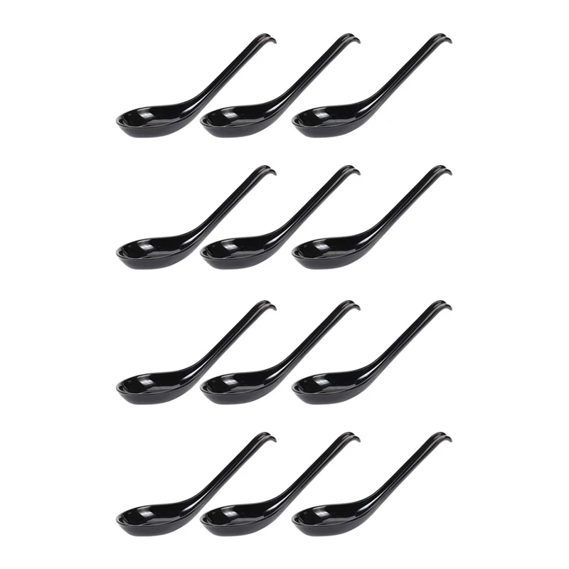 

Promotion! Soup Spoons,12 Pcs Japanese Style Spoons Creative Rice Spoons Chinese Asian Soup Spoons With Long Handle