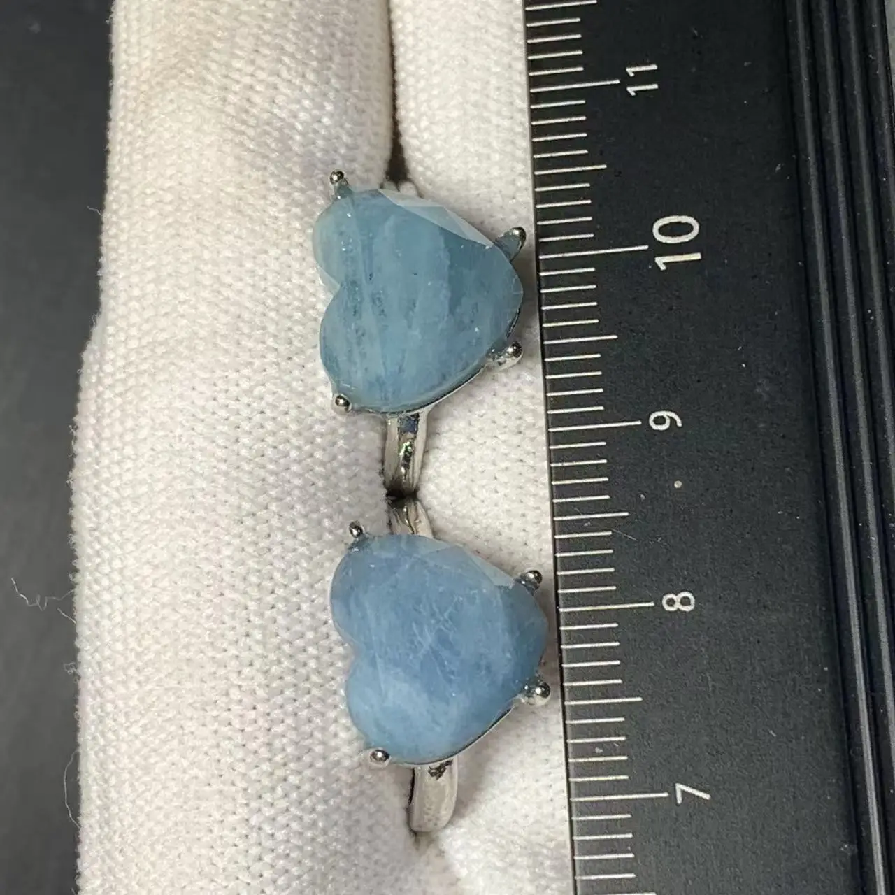 MM Natural Aquamarine Ring  Adjustable Female  Jewelry for Women Gift Wholesale High Quality Vintage Fine