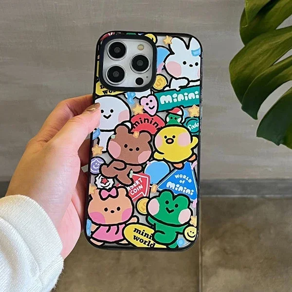 

2.0 Version Acrylic Upgrade Border Frog Phone Case Cover for IPhone 11 12 13 14 15 Pro Max Case for IPhone 15 Pro Max