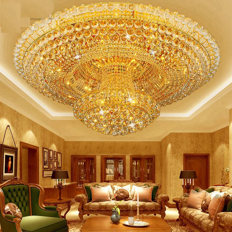 LuxuryContinentalCircularGoldenLivingRoomLobbyRestaurantCrystal