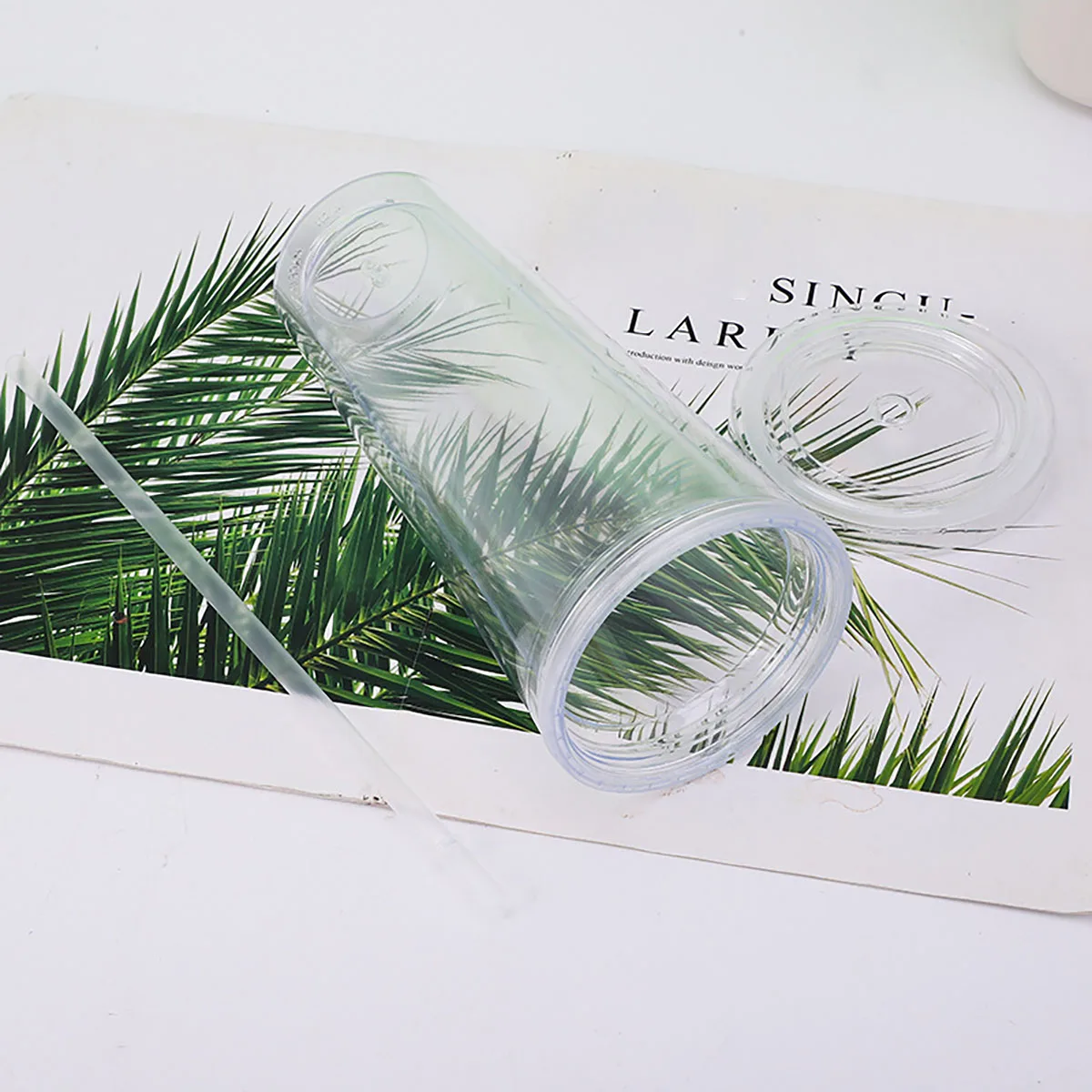 1pc  Transparent and minimalist water cup with straw, reusable, used for DIY smoothie cups for coffee, milk, and beverages