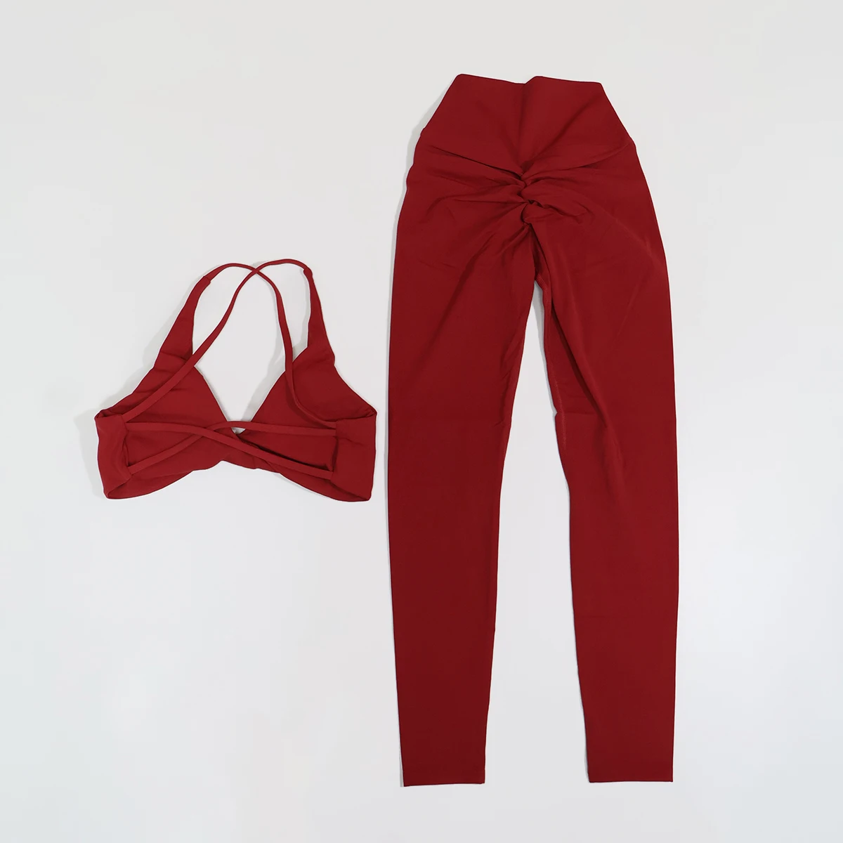 Ctenkevet Summer 2Pcs Women's Quick-Dry Sports Set V-Shaped Bra Sleeveless Yoga Outfit Gym Two-Piece Sportswear for Female