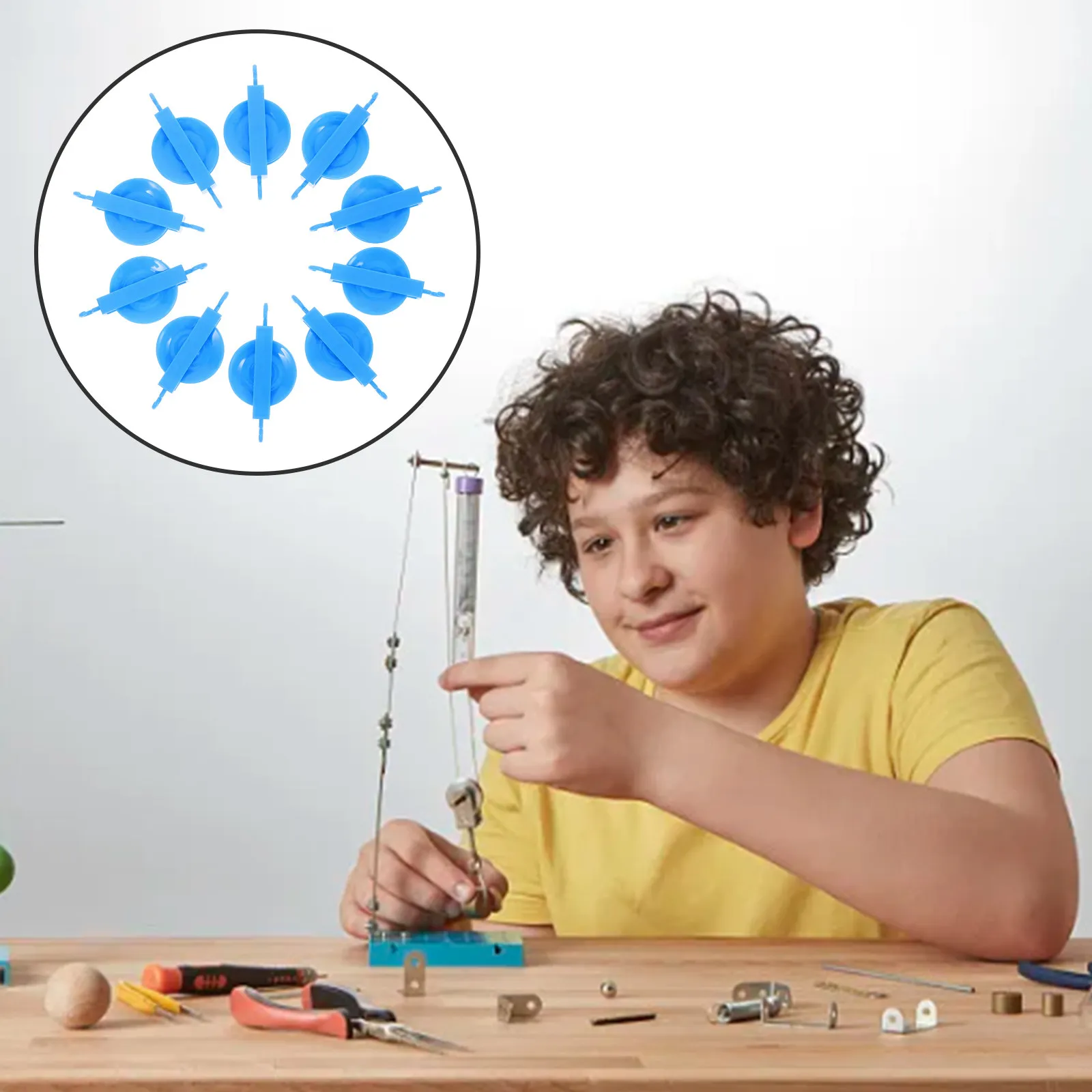 10Pcs 학교 물리학 풀리 장비 역학 실험 교육 과학 교육 프로그램 학생 학습을 위한 단일 풀리 블록