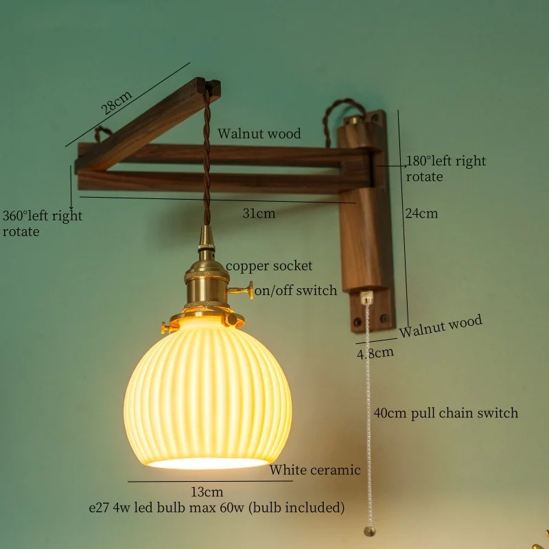White Ceramic LED Wall Sconce 2