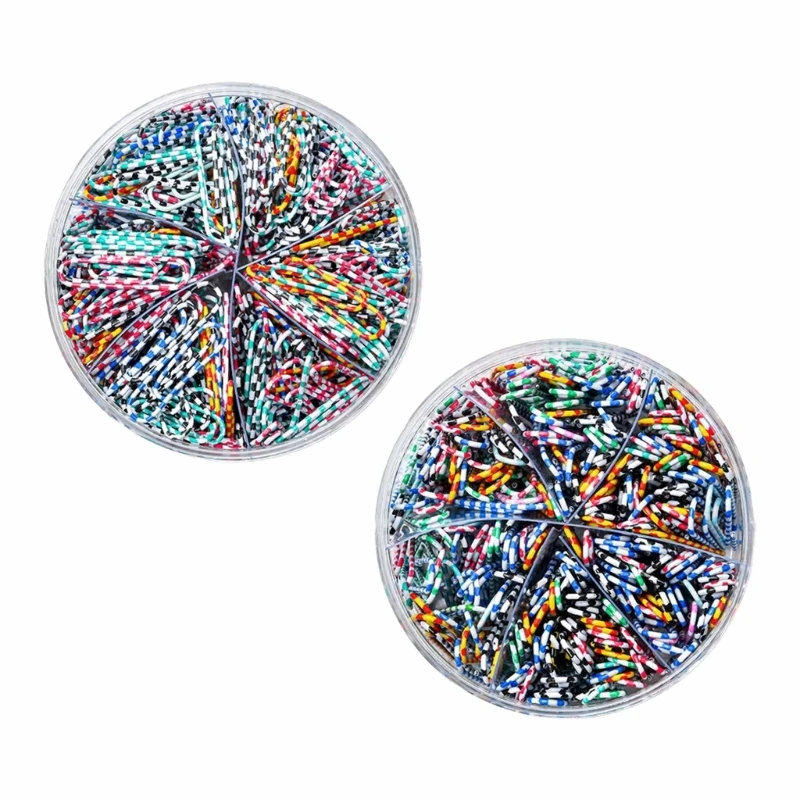 

Zebra-striped Paper Clips Colorful Metal Coated-Paperclips Office Binding Supply Dropship