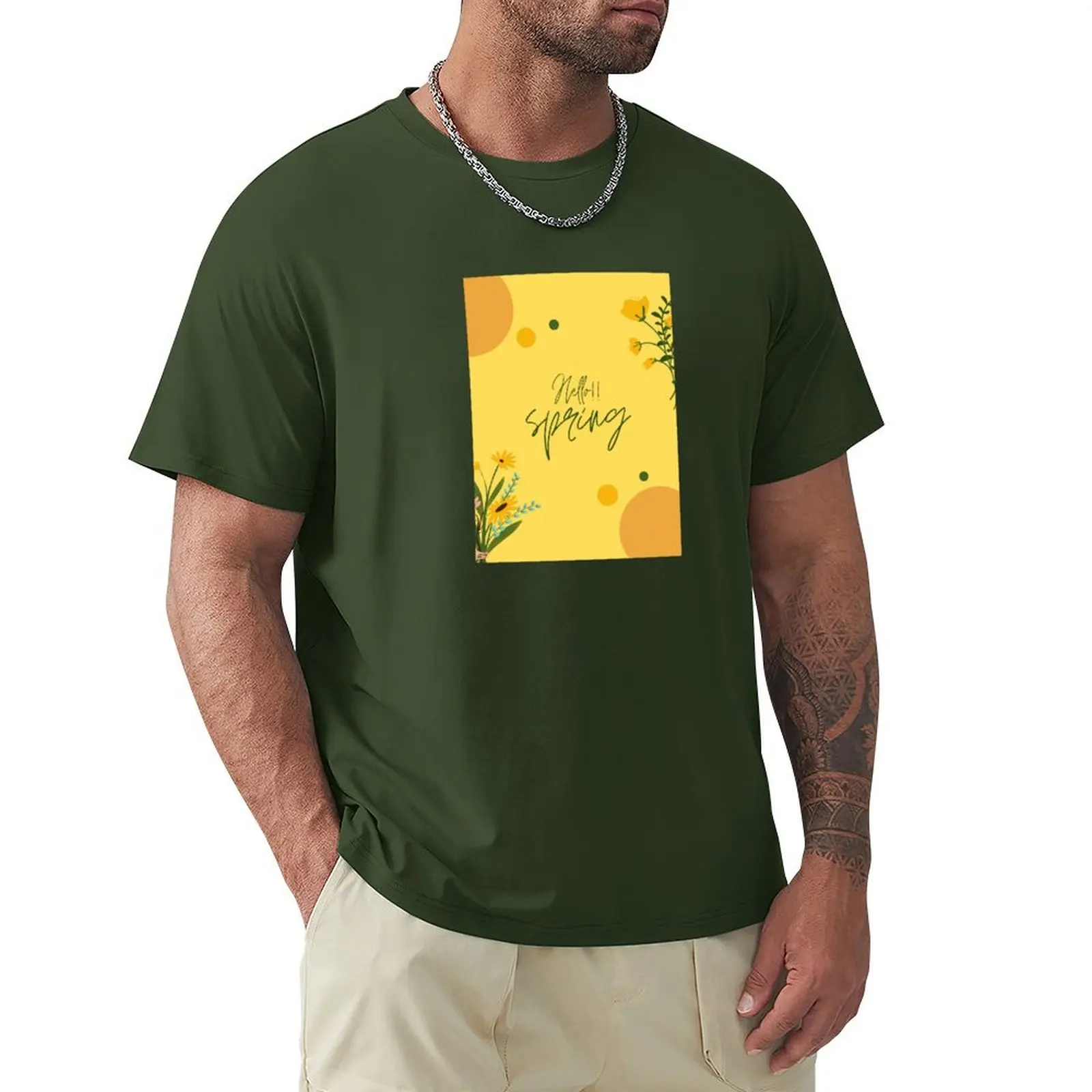 thumbnail image 1 of Camiseta de Hola primavera para niño, ropa estética, camisetas para hombre, 1 of 5